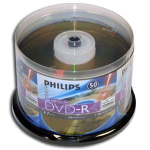 Philips DM4L6B50F/17 DVD R   50 Pack, 16X, Lightscribe, Spindle at 