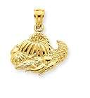 14k yellow gold 3d thanksgiving cornucopia basket charm made in