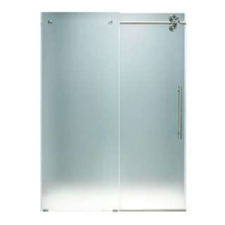   74 in. Frameless Bypass Right Shower Door in Chrome with Frosted Glass