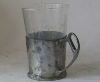 Art Nouveau Jugendstil Pewter Tea Glass Holder Kayserzinn #4319 Hugo 