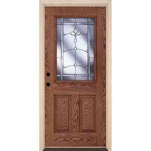 Carmel 36 in. x 80 in. Medium Oak Prehung Right Hand Inswing Patina 