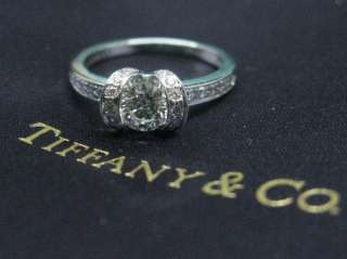 Tiffany & Co PLAT Ribbon Diamond Engagement Ring E VS1  
