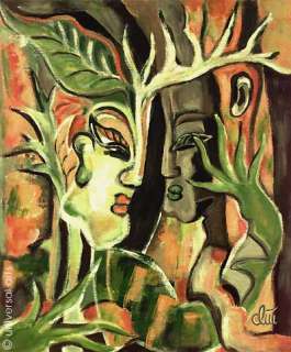 JACQUELINE DITT   Der Baum 1997 Gemälde Surreal Bilder Kunst 