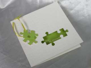 Hochzeitskarte Hochzeit Puzzle grüne Hochzeit  