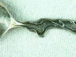 1920s Antique Ornate Indian Papoose Swastika Sterling Souvenir Spoon 
