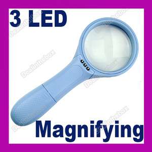 Mini Magnifier 3 LED Netted Handle Double Magnification  