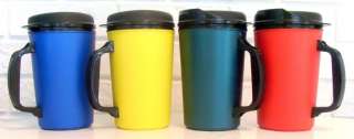   oz Blue, Yellow, Green, Red Thermo Serv Insulated Travel Mugs  