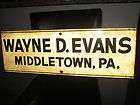WAYNE D EVANS insurance Antique Original Sign 1960 gasoline gas oil 