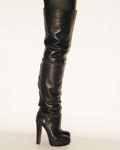 CHRISTIAN LOUBOUTIN Tres Contente Brown Over The Knee OTK Boots Shoes 