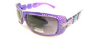   Colored Gemstone Crystal Ladies Sunglasses UV Protection PUR  
