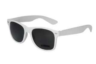 Nerd Sonnenbrille im Wayfarer Stil Retro Brille weiß  