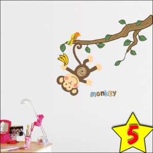 Monkey Tree Wall Stickers Home Vinyl decals Kids Room  