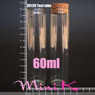 200p Clear Glass Bottle Vial Cork 60ml Wishing 30120  