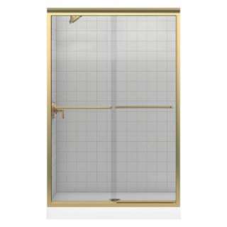   16 in. Frameless Bypass Shower Door in Bright Brass with Clear Glass