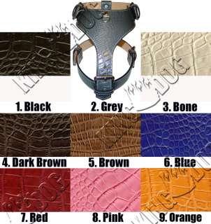   Gator Leather Dog Harness Plain Pitbull Choose From 9 Colors  