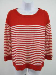 CARDIGAN Red White Stripe Long Sleeve Shirt Top Sz M  