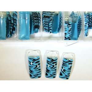 100 Airbrush Tips Zebra Blau   Schwarz  Parfümerie 