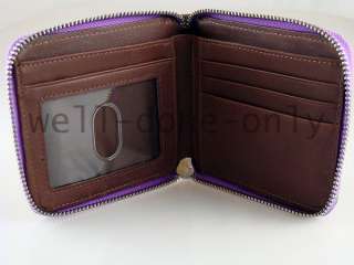 new zip brown violet purple suede Zippered Wallet gift  