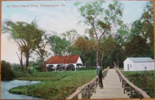 1910 Postcard Starr Island Park Williamsport, Penn, PA  