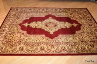 5x8 Persian Kerman design red area rug Machine made  