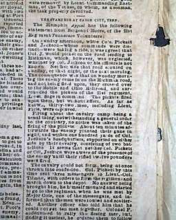 CONFEDERATE Battle of Shiloh 1862 Civil War Newspaper *  