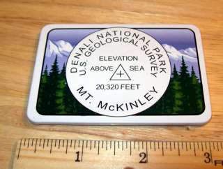 Alaska Tinplate Magnet, USGS survey marker Mt Mckinley  