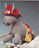 Donkey foal Stuffed Animal Toy Knitting Pattern Vintage  