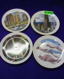LOT OF 4 LIMITED EDITION CHICAGO COLLECTOR PLATES S1900  