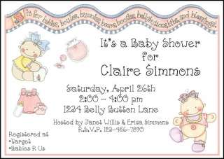 Personalized BELLY BUTTON BABY SHOWER Invitations  