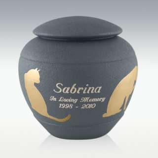 Shale Cat Silhouette Cremation Urn   Engravable   