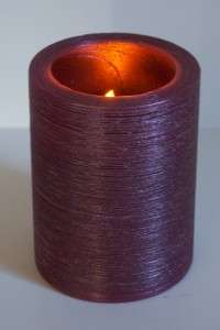 3x4 Burgundy LED Thread Wax Candle 4/8 Hour Timer  