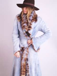   PELT Sheepskin Fur Drape Swing NATIVE Dress Jacket CAPOTE COAT  