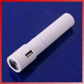 USB Portable LED Torch Mobile Power Emergency Charger With Cable For 