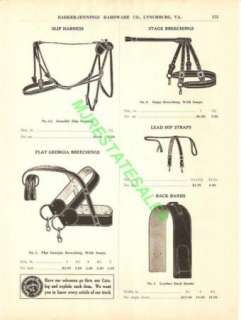 1917 Antique Slip Harness Breeching Horse Drawn Ad  