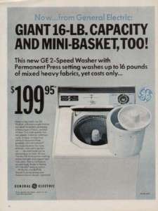 1967 General Electric GE 2 Speed Washer Vintage Ad  
