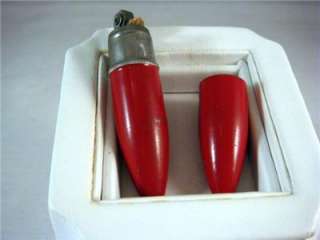 Retro Bullet Cigarette Lighter Lipstick Lighter Red Mid Century Modern 