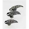   Vintage punk Black claw ring finger nail rings full crystal 3 Size