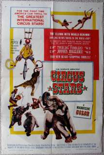 Circus Stars Vintage ORIGINAL 1960 US 1SH Movie Poster / USSR Circus 