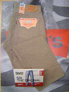 LEVIS 501 MENS ORIGINAL FIT BUTTON FLY JEANS TIMBER WOLF  