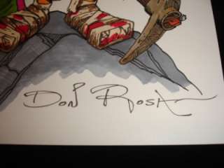 Don Rosa Hand Drawn Original Art + Lithograph From Walt Disney Giant 