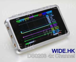   V2 DSO203 Digital oscilloscope 4 channel (Aluminum Case) ,Silver/Black
