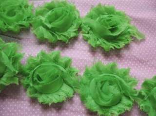 Yard Chiffon Flower Shabby Rose Trim Lime Green CH005  