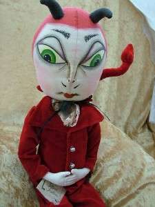 New Vance Halloween Devil Horns Folk Art Doll Figurine  