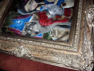   Jasmine Becket Griffith ORIGINAL PAINTING cat wolf gothic fairy art