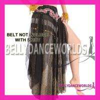 BELLY DANCE DANCING COSTUME LONG PANEL SKIRT SPARKLE SHIMMERS SEXY 