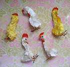 Vintage Chenille Chicks Roosters Easter Decoration Lo