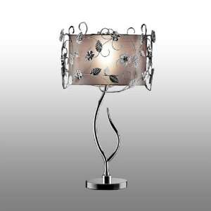  Metal Leaf and Floral Table Lamp