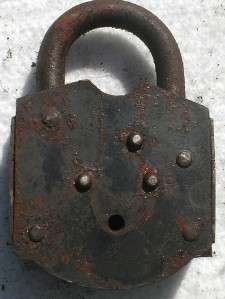 Cast Iron 7/A 7th Cavalry Civil War Padlock Lock Keys  
