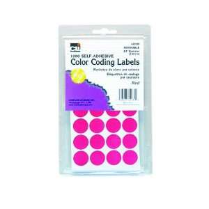  Charles Leonard Inc. Labels with Color Coding Dots, 0.75 