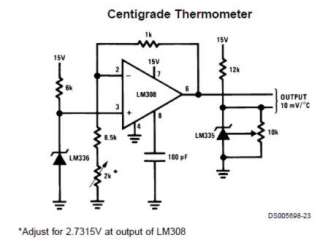 Precision Temperature Sensor LM335  40 / +100 Lot of 2  